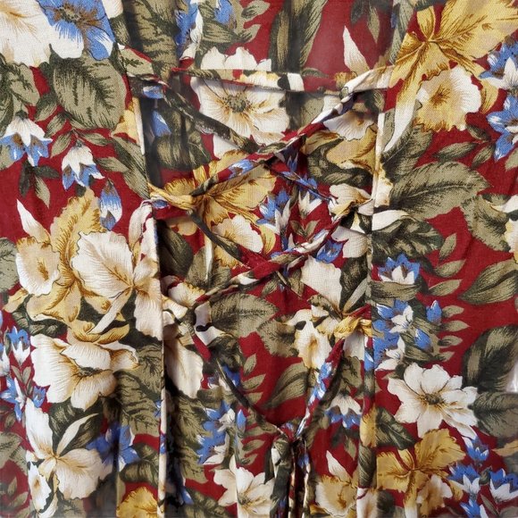 Vintage Jaime Brooke Floral Cottage Core Dress Women's M Maxi Button Front Rayon - Picture 10 of 10